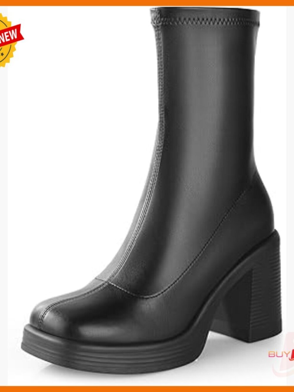 Platform Ankle Boots Chunky Heel Side Zipper Comfort Party Dress Booties